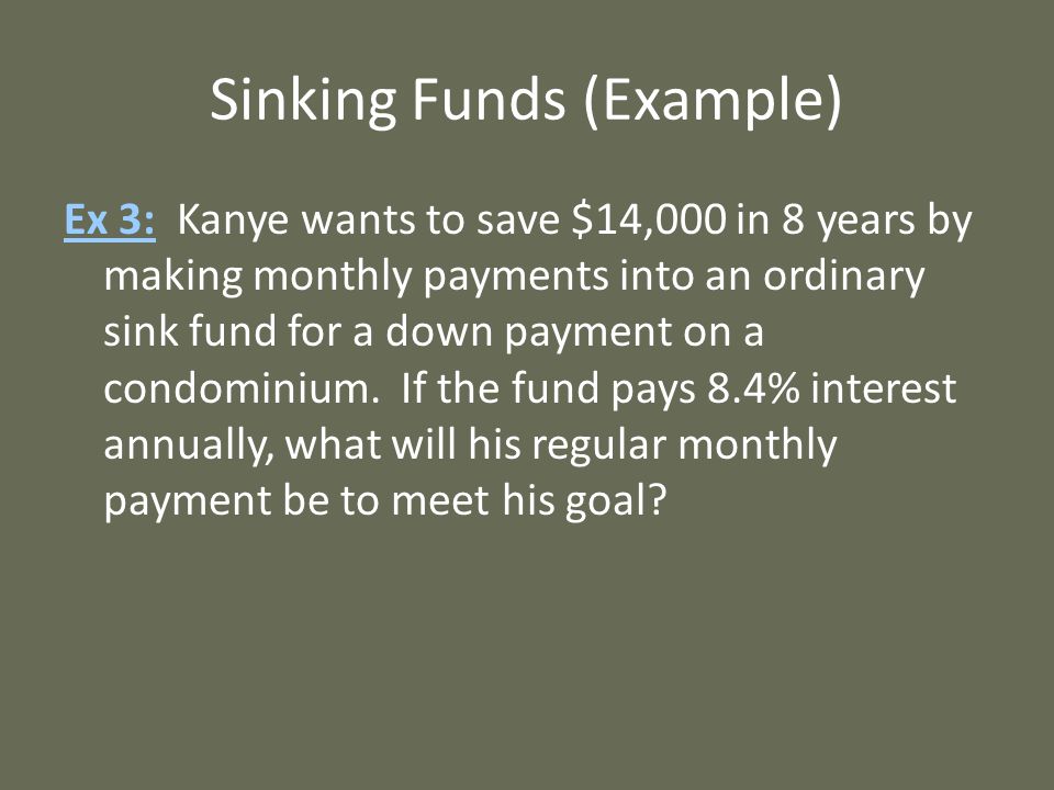 Sinking Funds (Example)