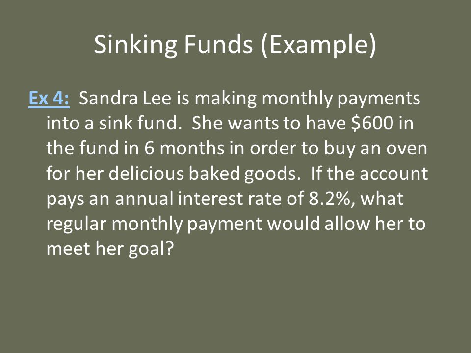 Sinking Funds (Example)