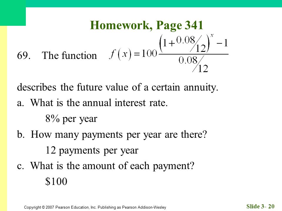 Homework, Page The function