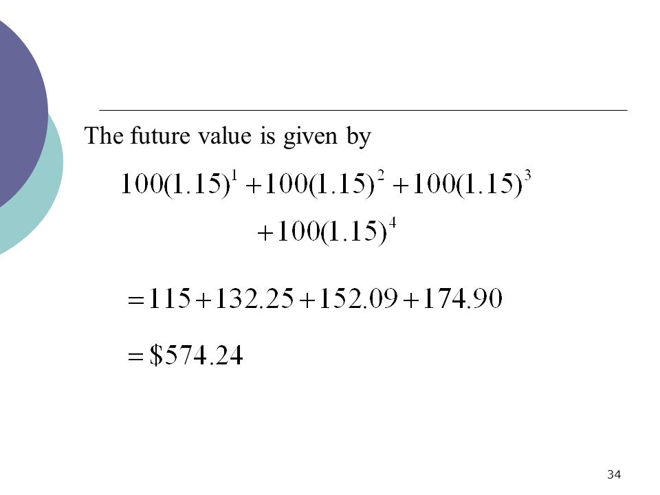 The future value is given by