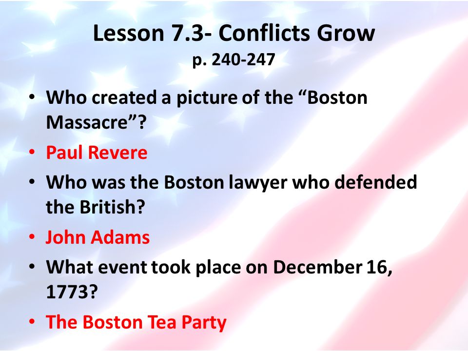 Lesson 7.3- Conflicts Grow p