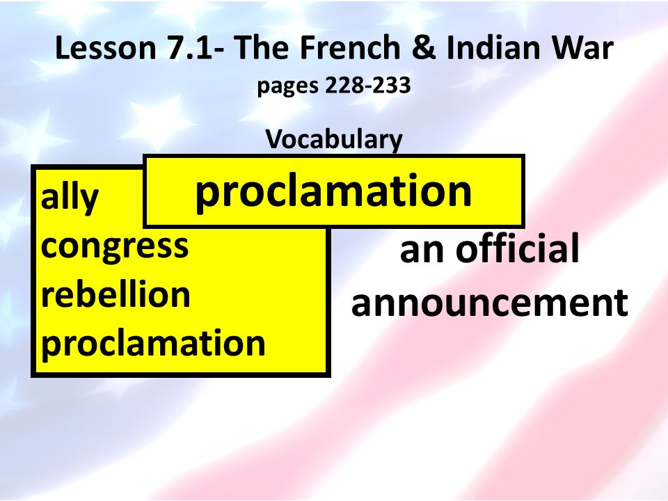 Lesson 7.1- The French & Indian War pages