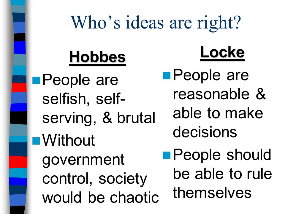 Who’s ideas are right Locke Hobbes