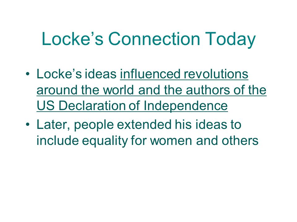Locke’s Connection Today