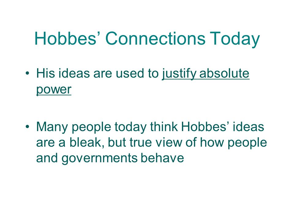 Hobbes’ Connections Today