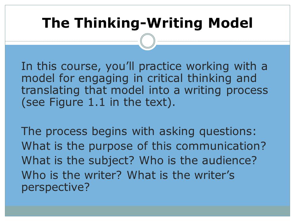 The Thinking-Writing Model