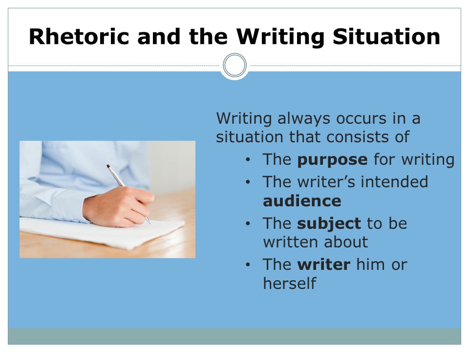 Rhetoric and the Writing Situation