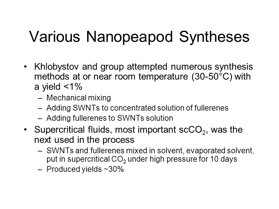 Various Nanopeapod Syntheses