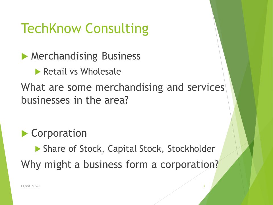TechKnow Consulting Merchandising Business