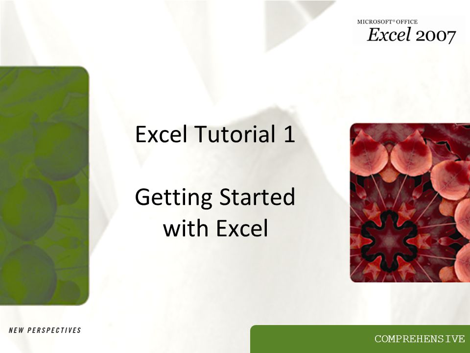 Excel Tutorial 1 Getting Started with Excel