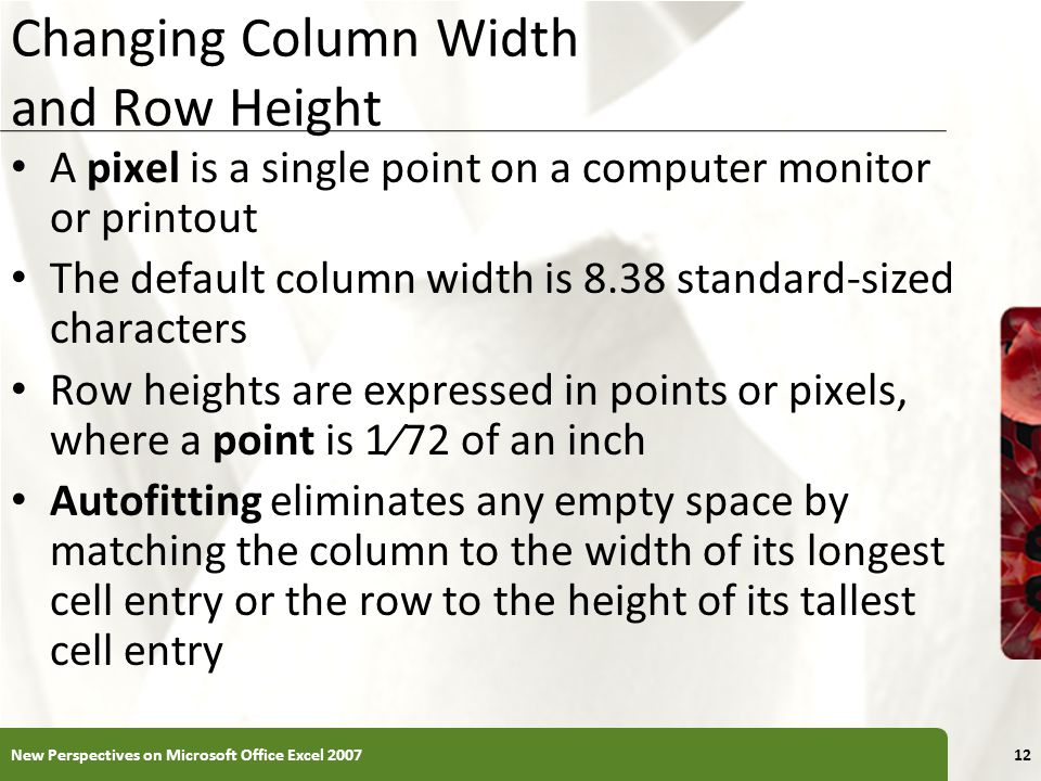 Changing Column Width and Row Height