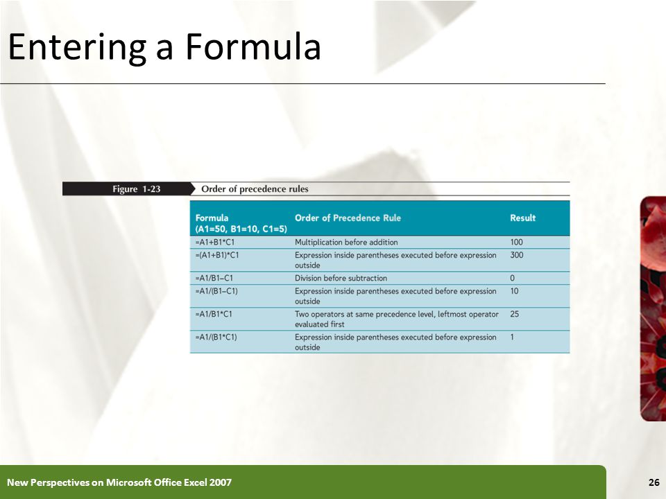 Entering a Formula New Perspectives on Microsoft Office Excel 2007