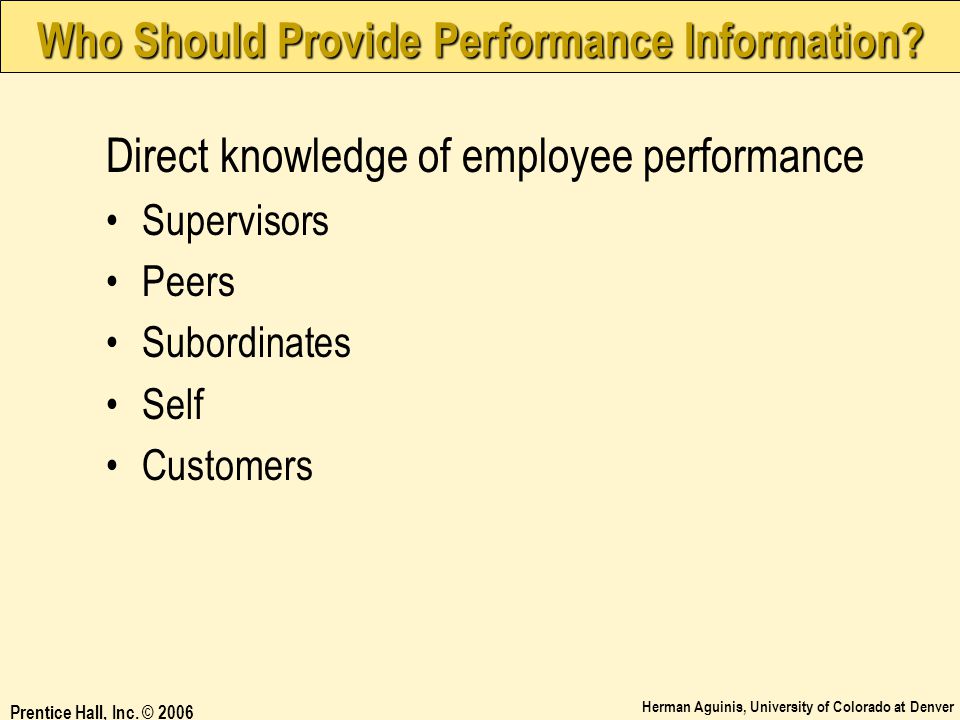 Who Should Provide Performance Information