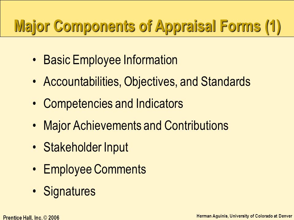 Major Components of Appraisal Forms (1)