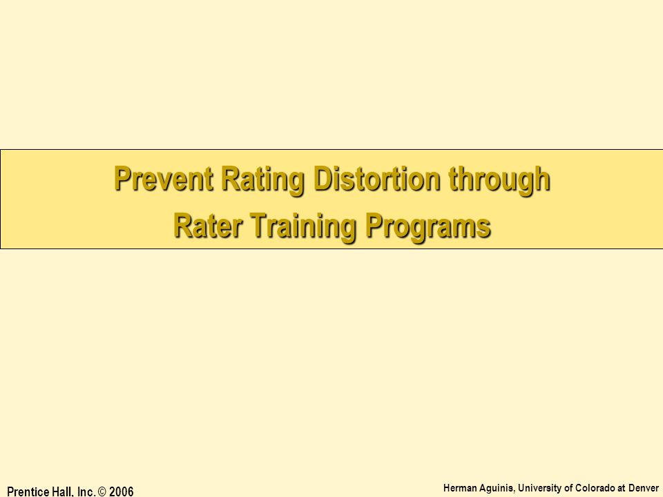 Prevent Rating Distortion through Rater Training Programs