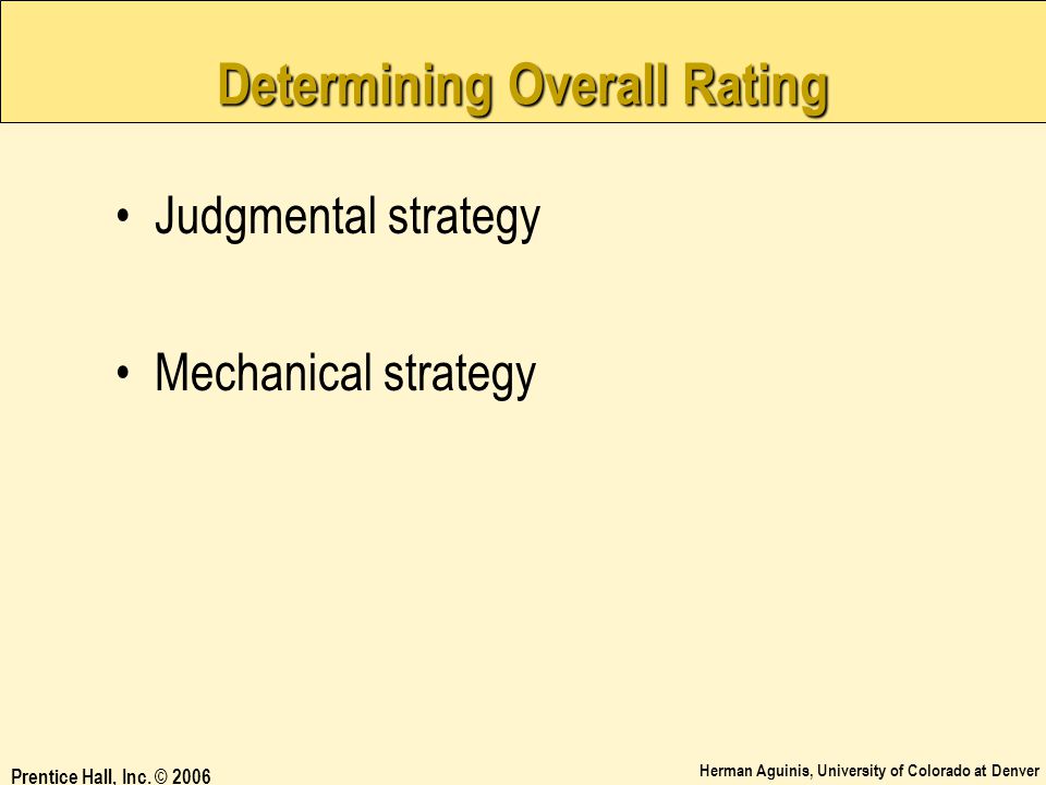 Determining Overall Rating