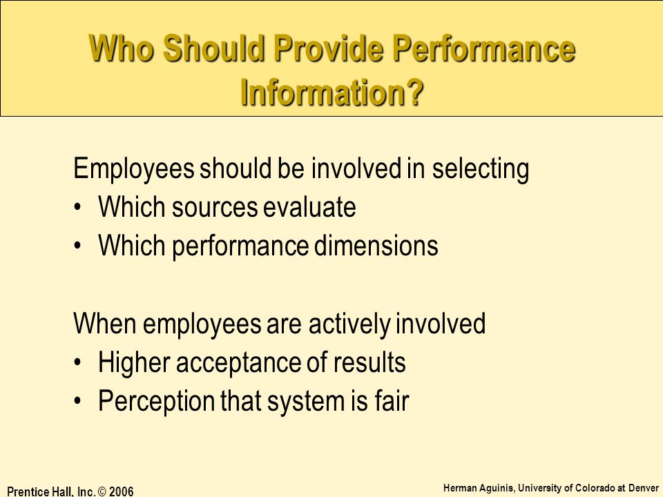 Who Should Provide Performance Information