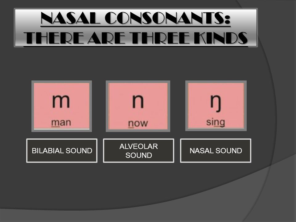 NASAL CONSONANTS: THERE ARE THREE KINDS