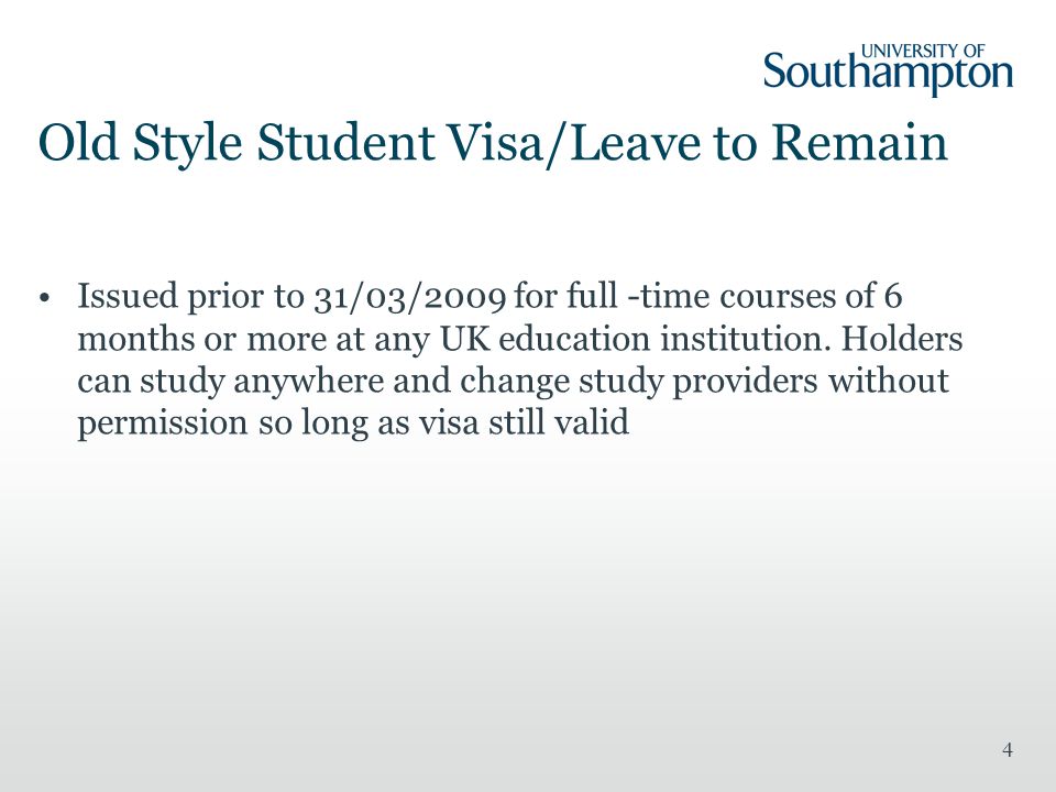 Old Style Student Visa/Leave to Remain