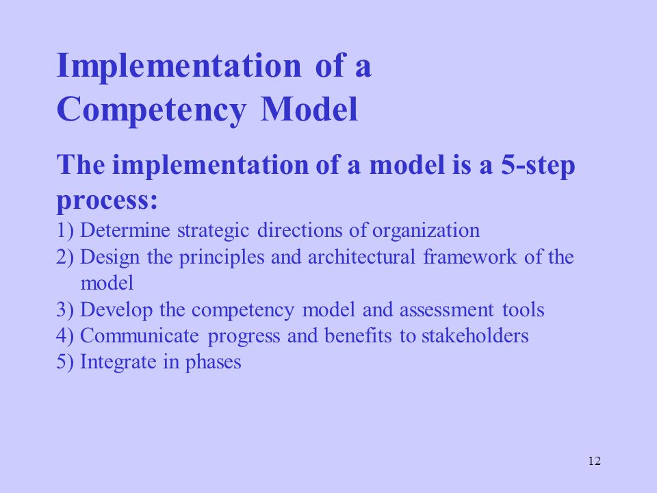 Implementation of a Competency Model