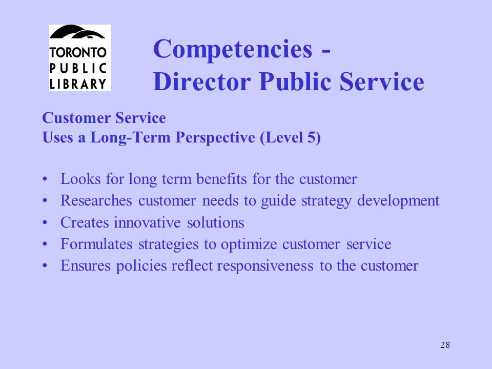 Competencies - Director Public Service