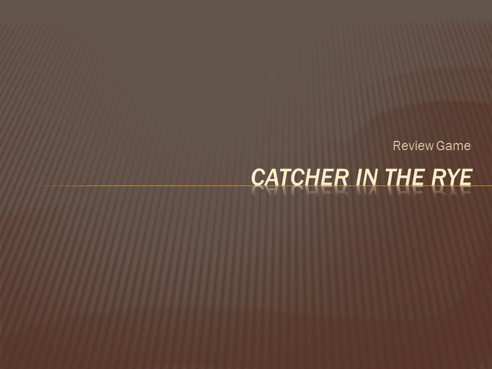 Review Game Catcher in the Rye