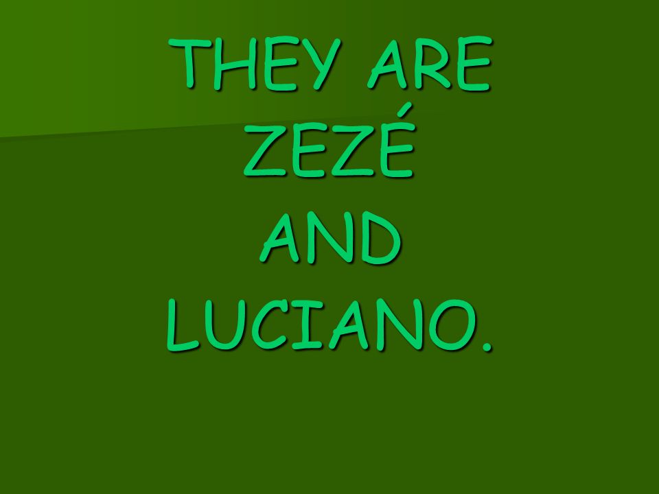 THEY ARE ZEZÉ AND LUCIANO.