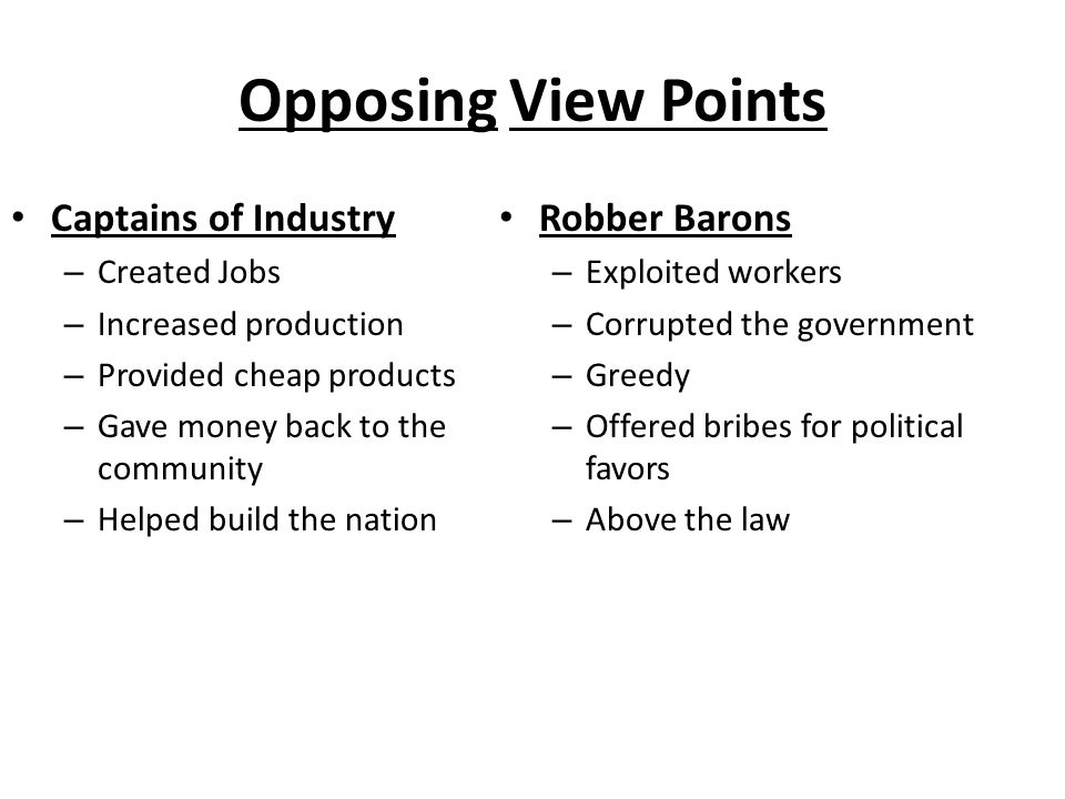 Robber Baron Or Captain Of Industry Chart Answers