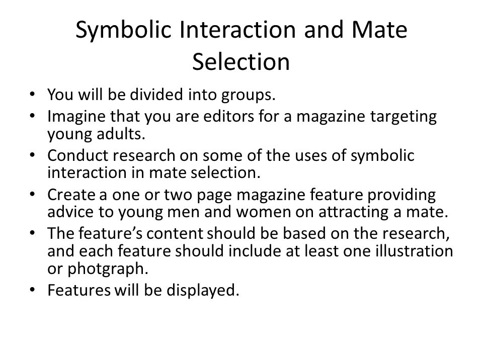 Symbolic Interaction and Mate Selection