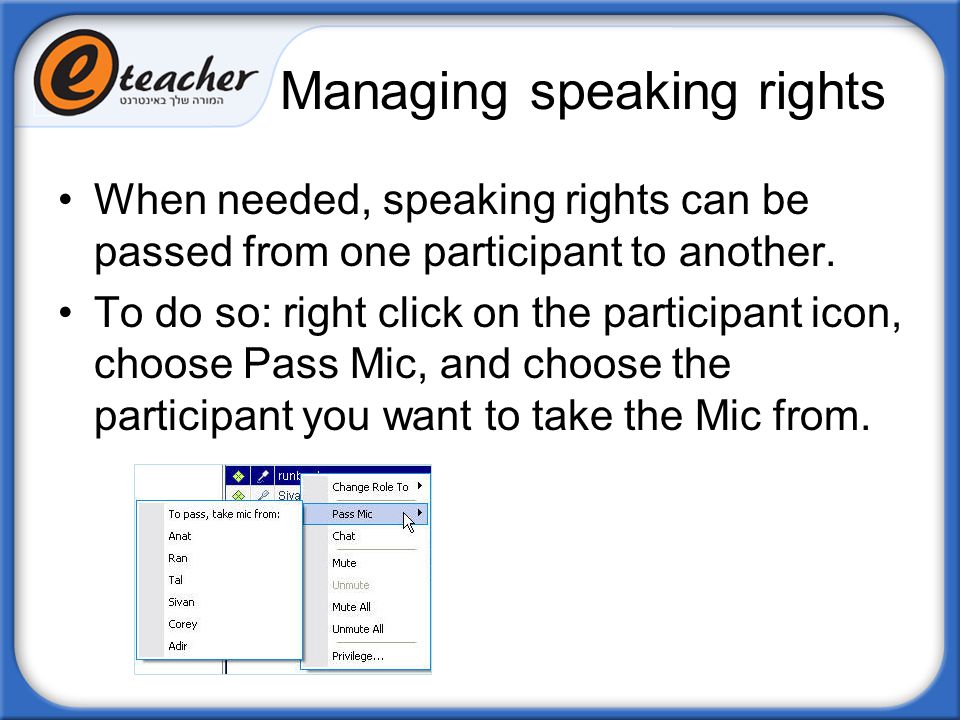 Managing speaking rights