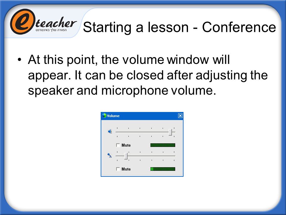 Starting a lesson - Conference