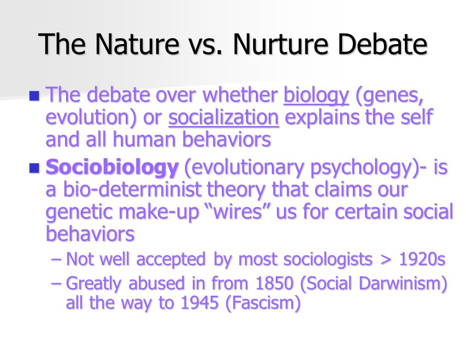 define nurture sociology