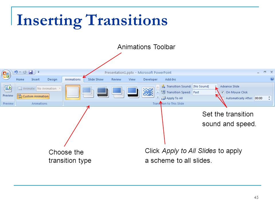 Inserting Transitions