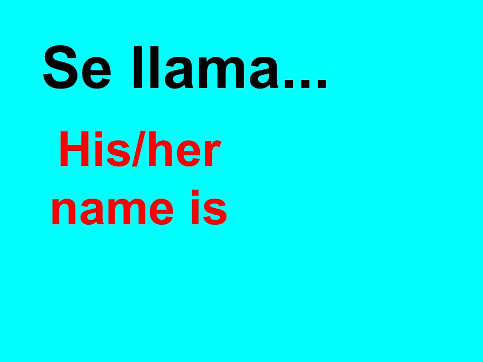 Se llama... His/her name is