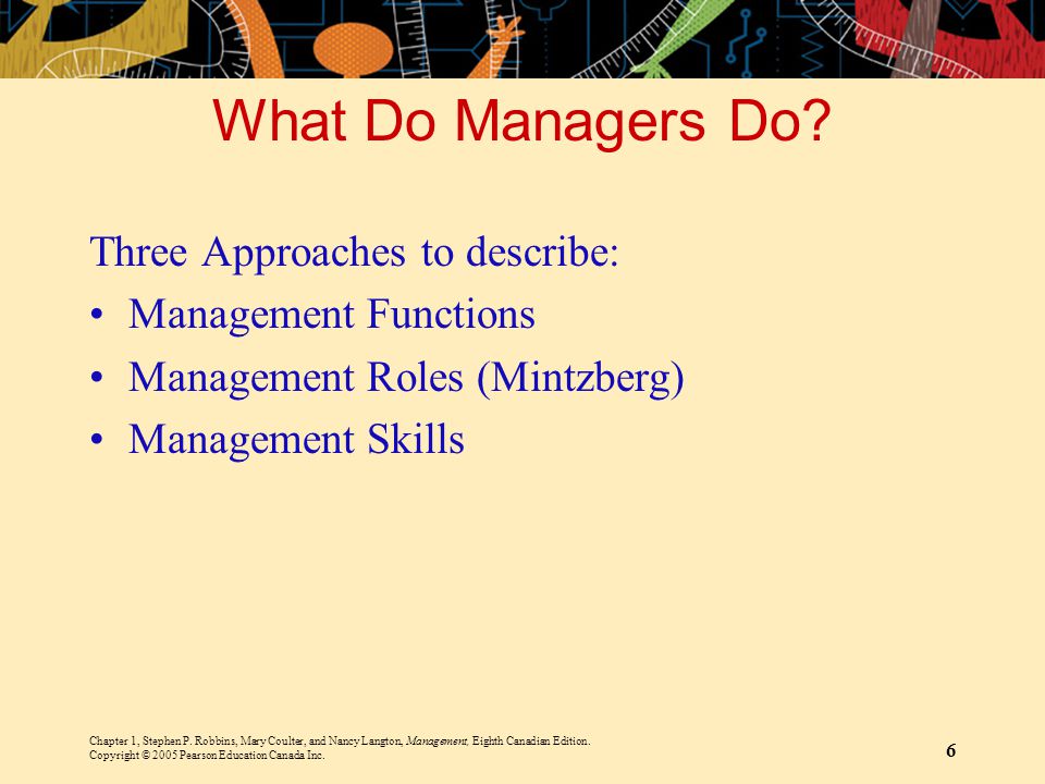 What Do Managers Do Three Approaches to describe:
