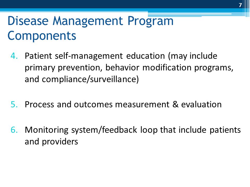 Disease Management Program Components