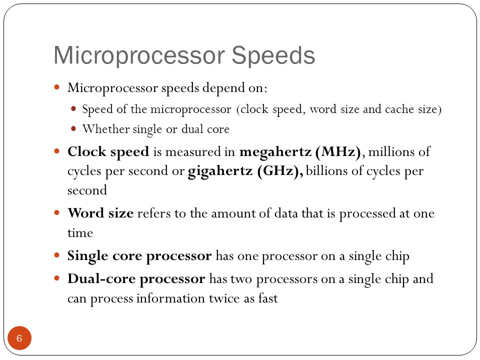 Microprocessor Speeds