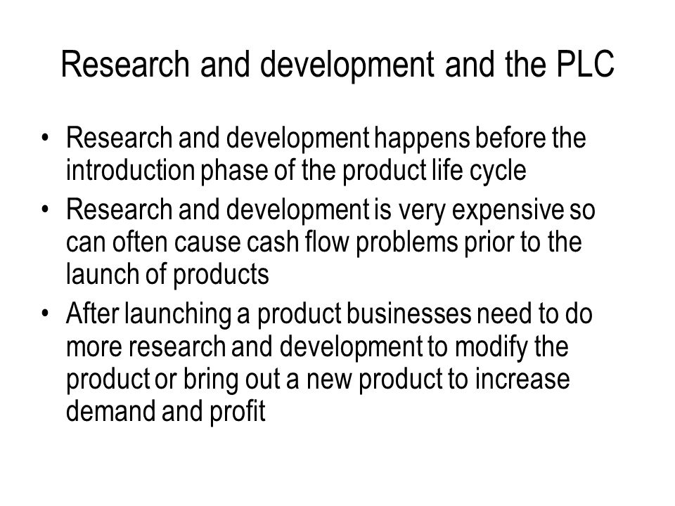 Research and development and the PLC
