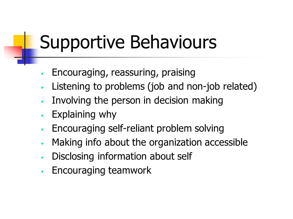 Supportive Behaviours