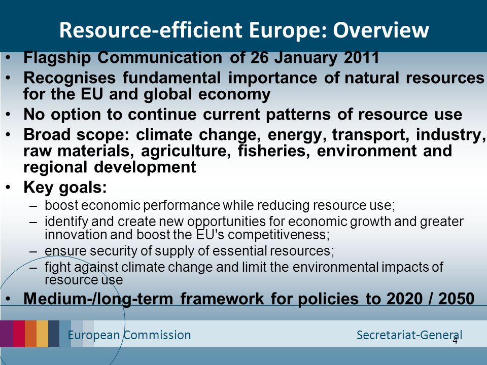 Resource-efficient Europe: Overview