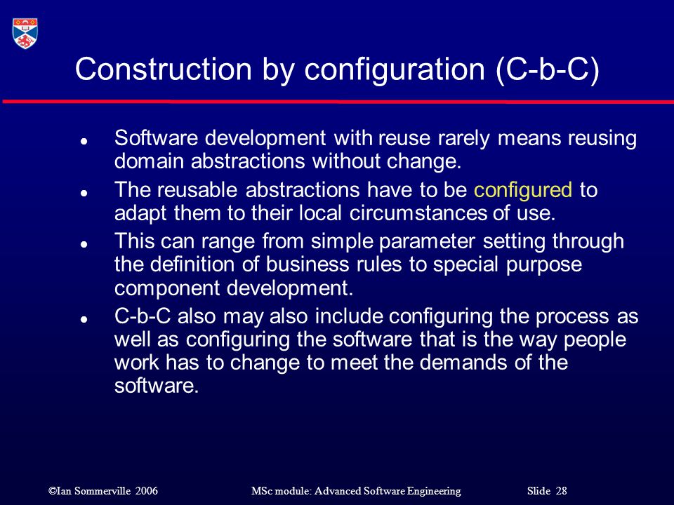 Construction by configuration (C-b-C)