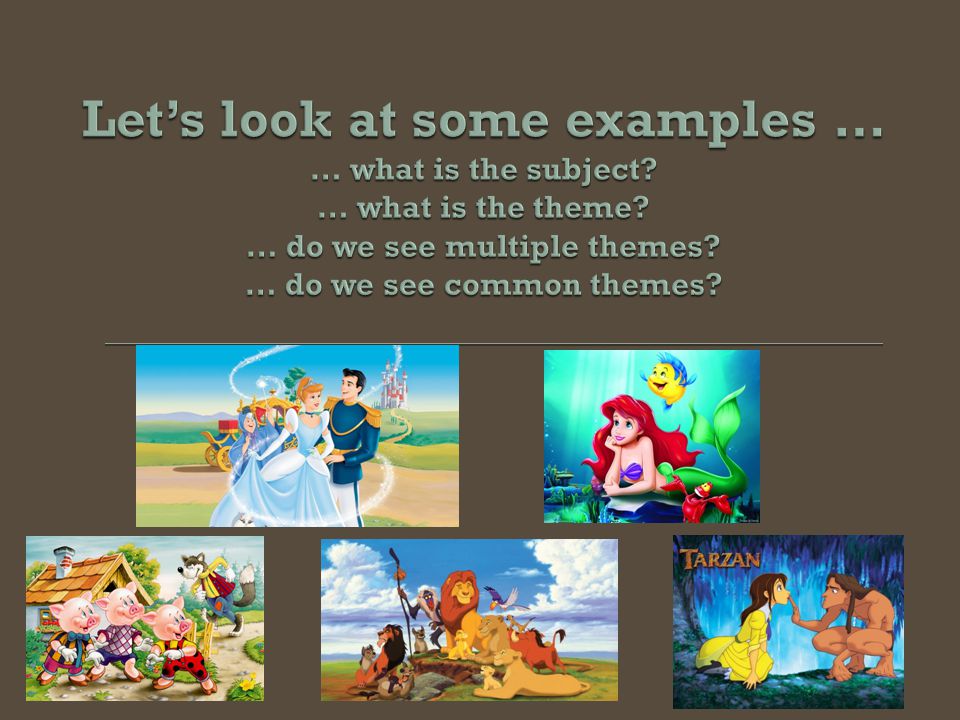 Let’s look at some examples … … what is the subject