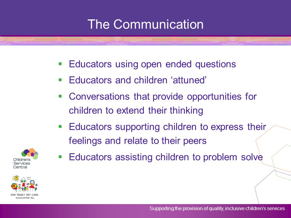 The Communication Educators using open ended questions