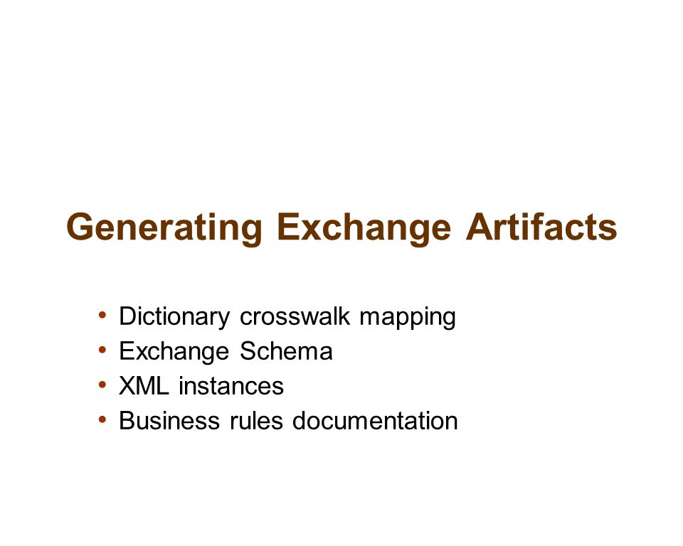 Generating Exchange Artifacts