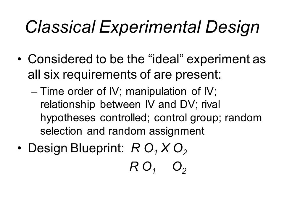 Classical Experimental Design