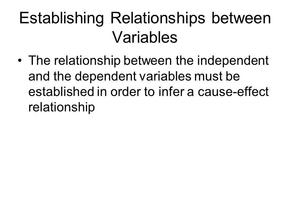 Establishing Relationships between Variables