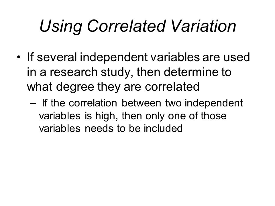 Using Correlated Variation
