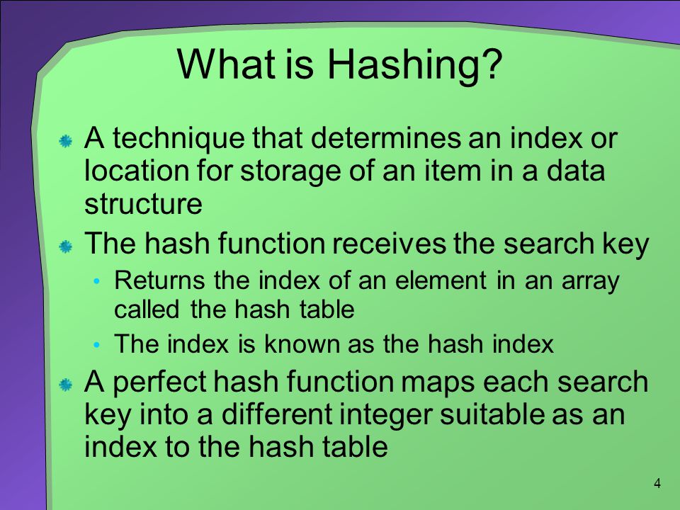 Hashing as a Dictionary Implementation - ppt video online download