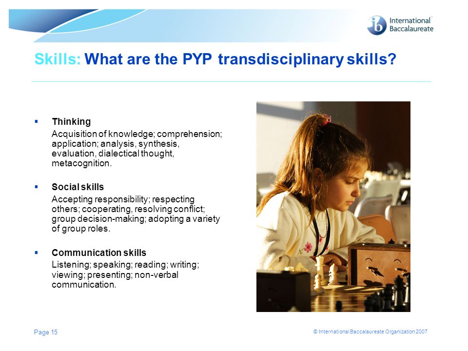 Skills: What are the PYP transdisciplinary skills