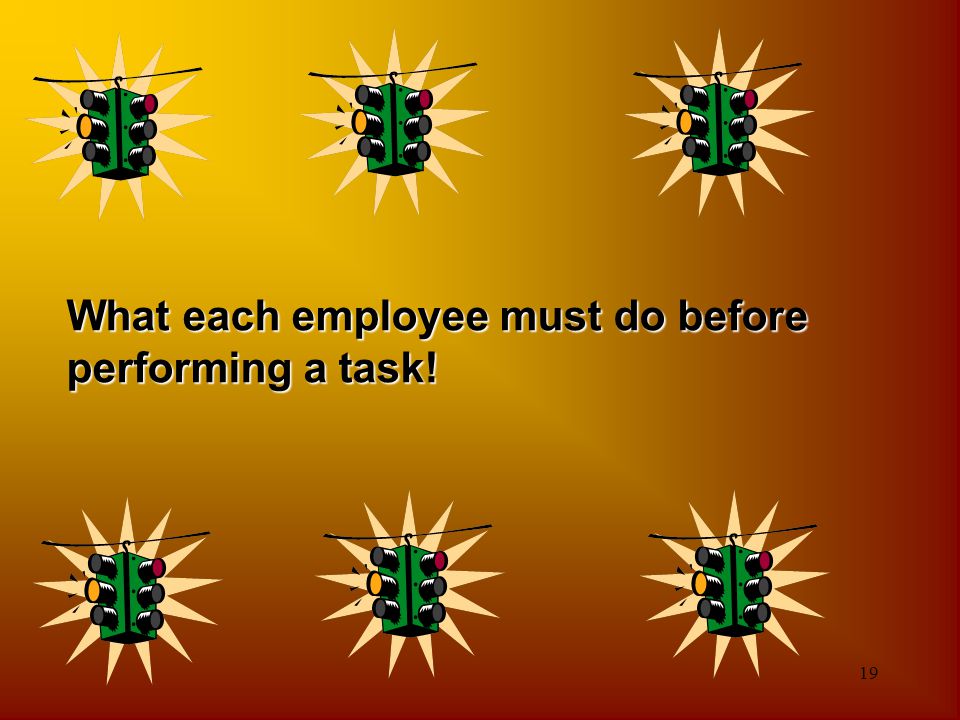What each employee must do before performing a task!